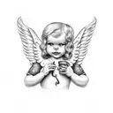 2.22.22 angel baby devil tattoo design idea