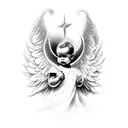 2.22.22 angel devil infant tattoo design idea