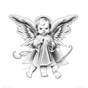 2.22.22 angel devil infant tattoo design idea