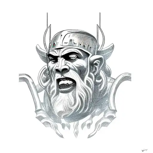 a greek titan roll a big rock to a mount tattoo design idea