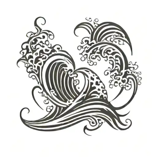 water land waves tattoo design idea