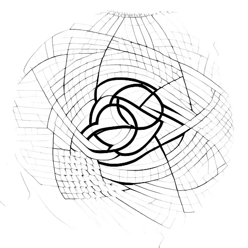 A tree circle made of interconnected binary code tattoo design idea