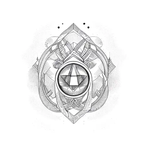 virgo libra sagittarius symbols intertwined vertical  tattoo design idea