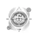 virgo libra sagittarius symbols intertwined vertical/latitude  tattoo design idea