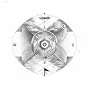 virgo libra sagittarius symbols intertwined vertical/latitude  tattoo design idea