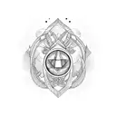 virgo libra sagittarius symbols intertwined vertical  tattoo design idea