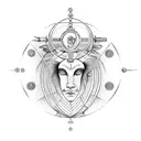 virgo libra sagittarius symbols intertwined vertical  tattoo design idea