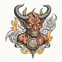 Devil with gas hatches tattoo design idea