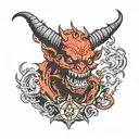 Devil with gas hatches tattoo design idea