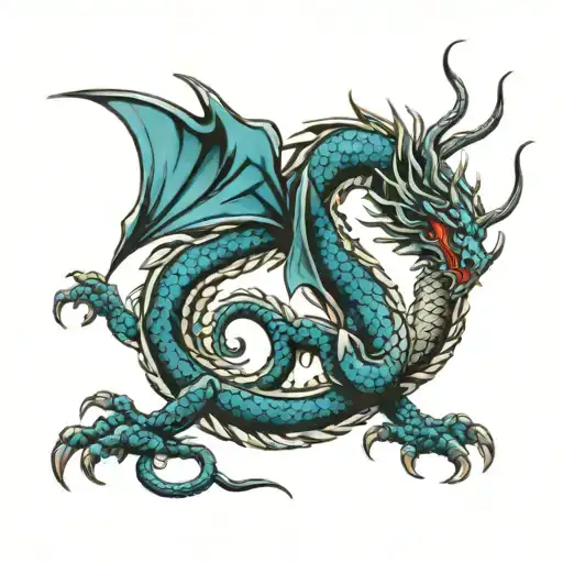 DRAGON BLUE tattoo design idea