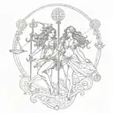 libra and sagittarius tattoo design idea