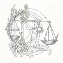 libra and sagittarius tattoo design idea