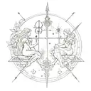 libra and sagittarius tattoo design idea