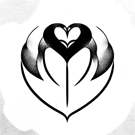 three swords in a heart tattoo design idea