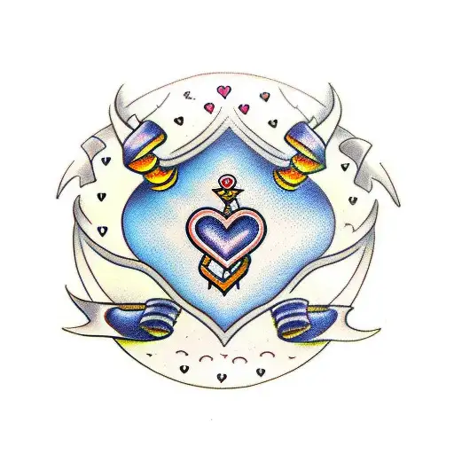 three swords in a heart tattoo design idea