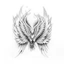  phoenix rising spread wings,the love for music, under breast tattoo design idea