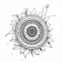 sunflower bee death tattoo design idea