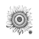 sunflower bee death tattoo design idea