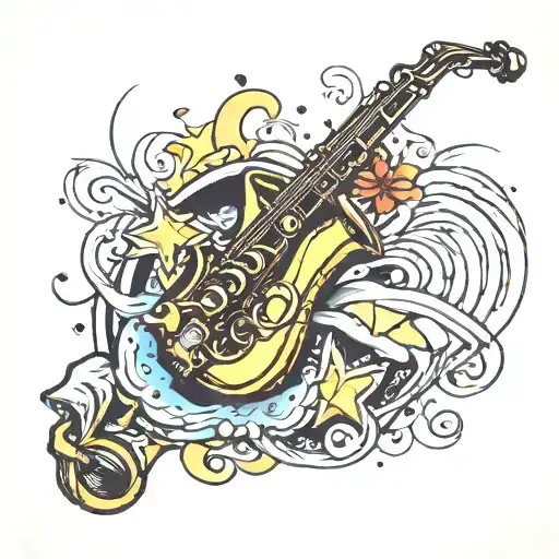 long live jazz tattoo design idea