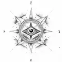 All Seeing Eye, clock, sunshine sleeve tattoo design idea