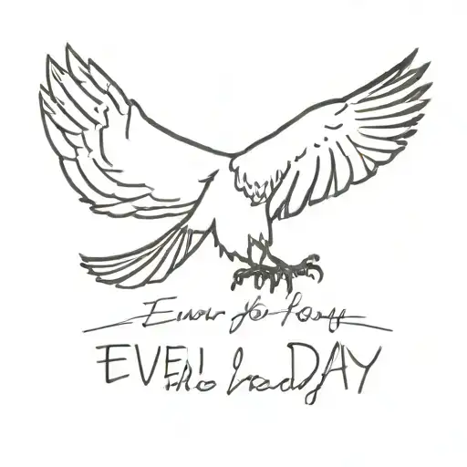 vulture with text saying "even if you are not ready for the day, it cannot always be night" tattoo design idea