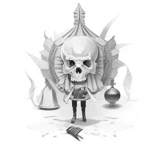 Gaúcho literature characters with boleadoras and long knives tattoo design idea