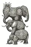 Buddhist elephant rice fields tattoo design idea