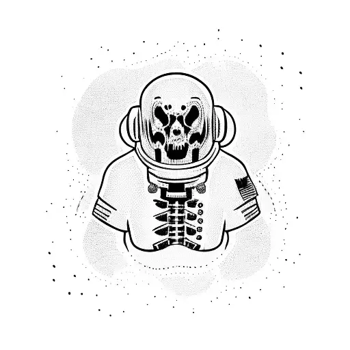 zombie astronaut floating in space  tattoo design idea