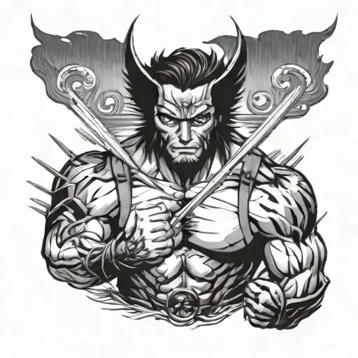 wolverine X men tattoo design idea