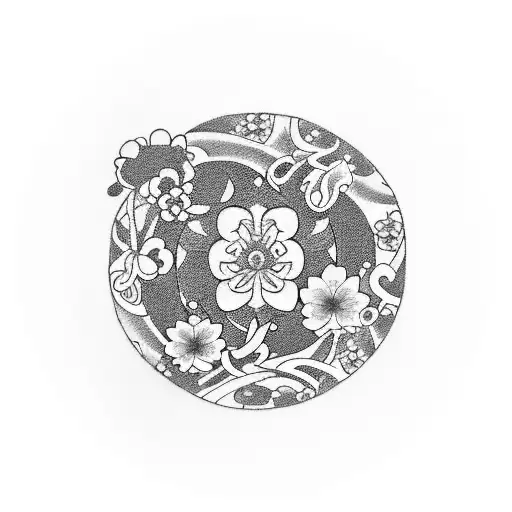A tattoo of a floral arrangement in the shape of Japan, representing the client's admiration for Japanese culture and love for flowers. tattoo design idea