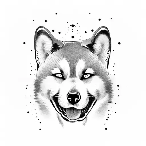 akita inu tattoo design idea
