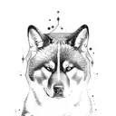 akita inu tattoo design idea