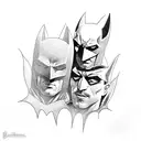 Batman y robin en el brazo tattoo design idea