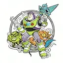 new jersey state, 919, buzz lightyear, monsters inc, vegeta, jeff hardy tattoo design idea