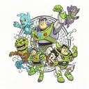 new jersey state, 919, buzz lightyear, monsters inc, vegeta, jeff hardy tattoo design idea