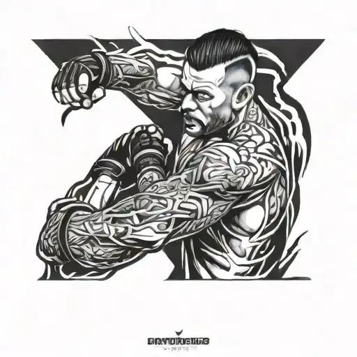 mma fighter tattoo design idea