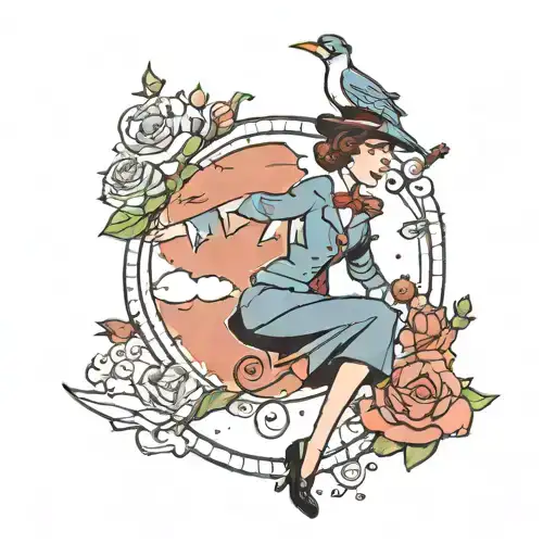 mary poppins tattoo design idea