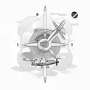 separate Airplane bus and boat tattoo design idea