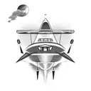separate Airplane bus and boat tattoo design idea