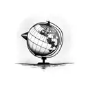 globe with a bus airplane and boat on side tattoo design idea