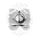 globe with a bus airplane and boat on side tattoo design idea