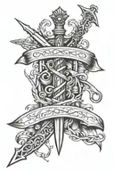 commando dagger multiple sclerosis awareness ribbons tattoo design idea