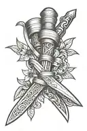 commando dagger multiple sclerosis awareness ribbons tattoo design idea