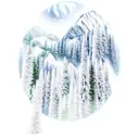 DNA with trees, mountain, waterfalls, snow tattoo design idea