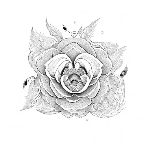 Symmetrical flower | Flower tattoos, Flower tattoo, Pen sketch