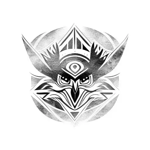 polynesian eagle tattoo design idea