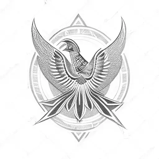 polynesian tribal eagle tattoo design idea