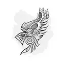 polynesian tribal eagle tattoo design idea