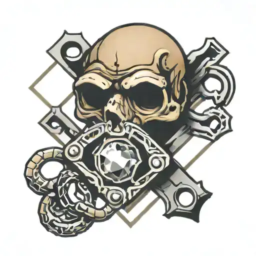 brass knuckles diamond tattoo design idea