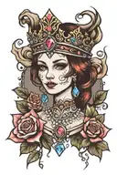 diamond princess crown  tattoo design idea
